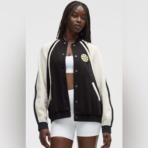 Boston Bruins lululemon Black Scuba Oversized Full-Snap Varsity Jacket M-L